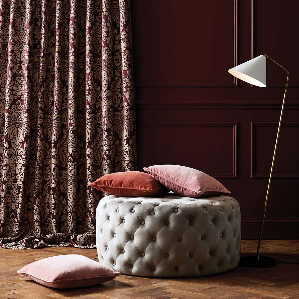 Red Patterned Luxury Curtains